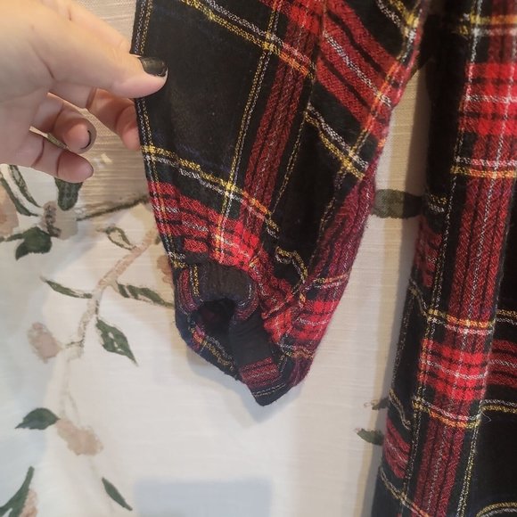 Zara Red and Black Plaid Blouse Tunic Top - Picture 4 of 9